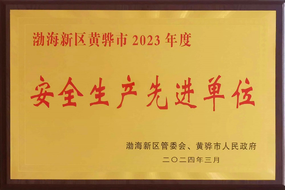 滄州渤海新區(qū)黃驊市2023年度安全生產(chǎn)先進(jìn)單位